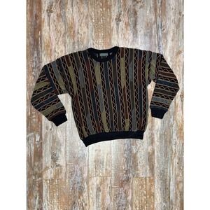 Vintage 90's Tundra Coogi Style Sweater Size Large Made In Canada Striped